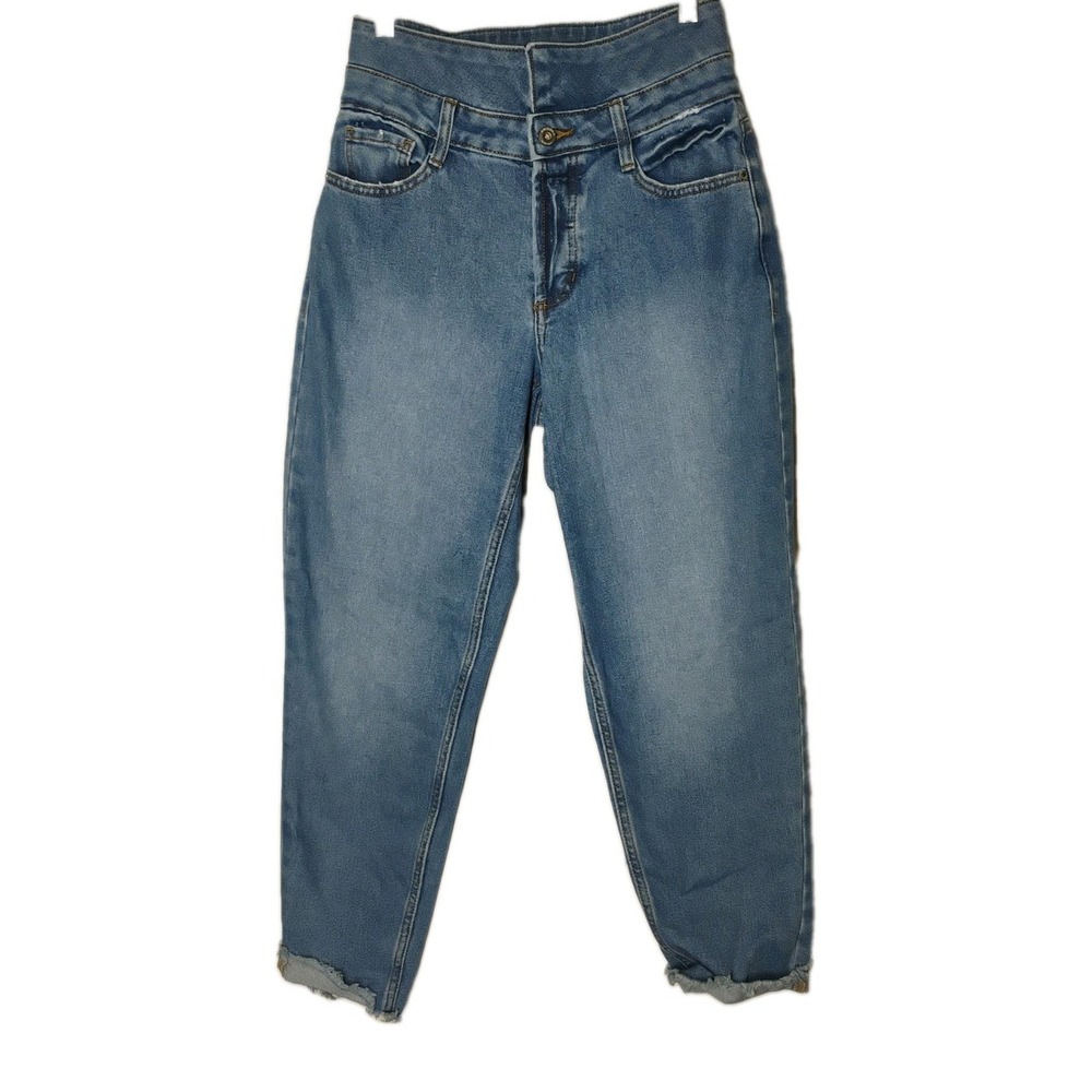 Arizona Jean Co Womens Juniors 7 (28x27) Taper Leg‎ 5 Button Blue Jeans